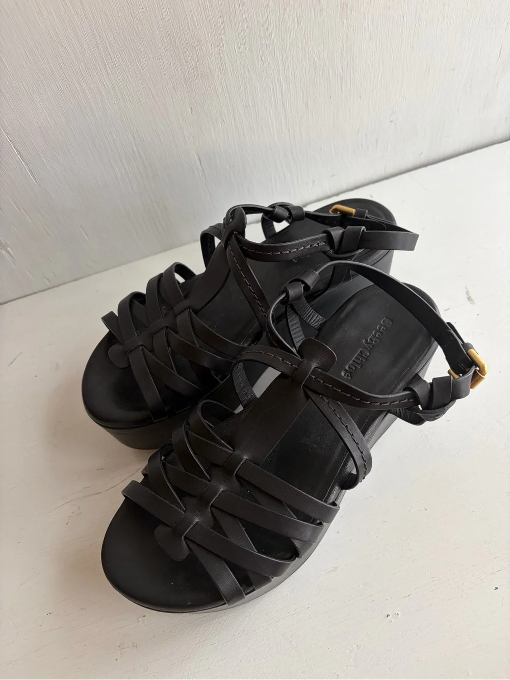 See by Chloé Sierra Black Strappy Platform Sandals – Chunky Wedge